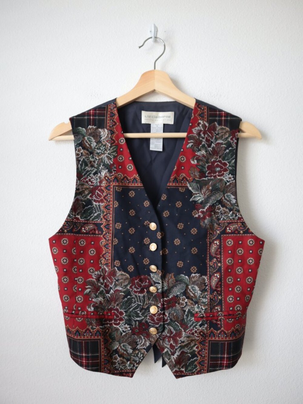 Vintage 90s Liz Claiborne Patchwork Vest | 4P